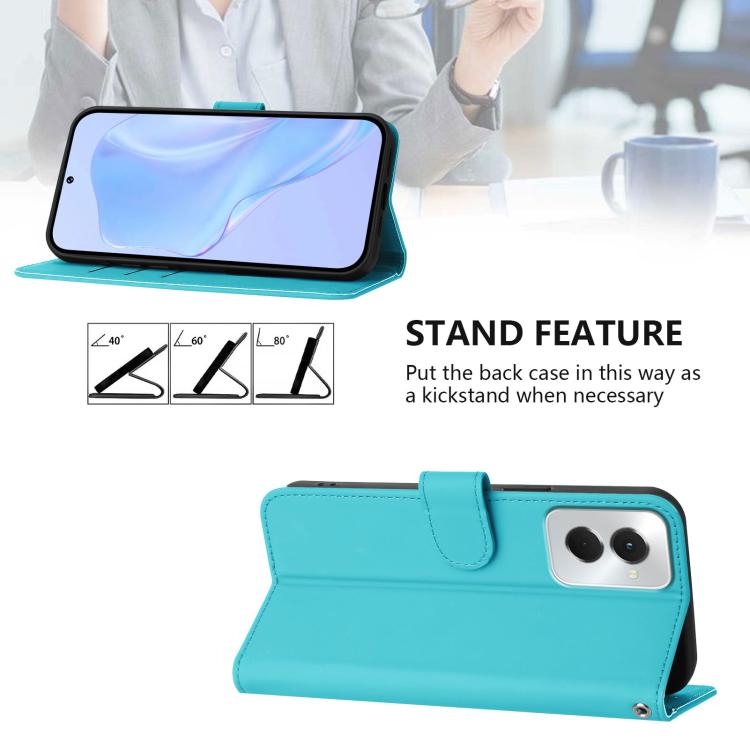 For vivo Y29S 5G / Y04 4G Global Skin Feel Solid Color Leather Phone Case with Lanyard