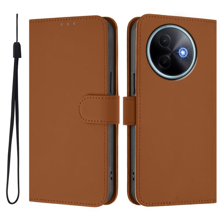 For vivo Y39 5G Global Skin Feel Solid Color Leather Phone Case with Lanyard