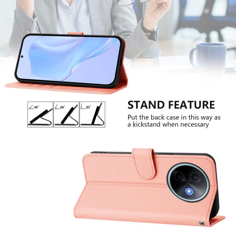 For vivo Y39 5G Global Skin Feel Solid Color Leather Phone Case with Lanyard