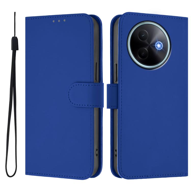 For vivo Y39 5G Global Skin Feel Solid Color Leather Phone Case with Lanyard