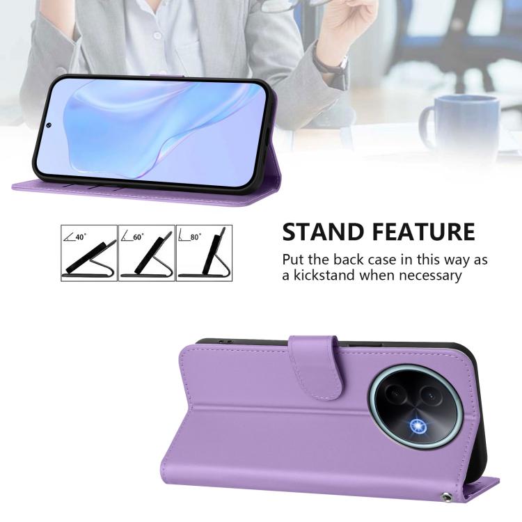 For vivo Y39 5G Global Skin Feel Solid Color Leather Phone Case with Lanyard