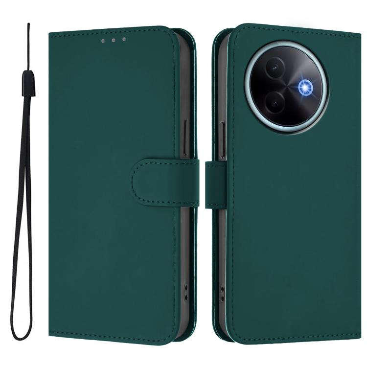 For vivo Y39 5G Global Skin Feel Solid Color Leather Phone Case with Lanyard