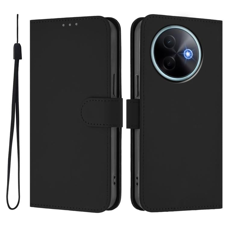 For vivo Y39 5G Global Skin Feel Solid Color Leather Phone Case with Lanyard