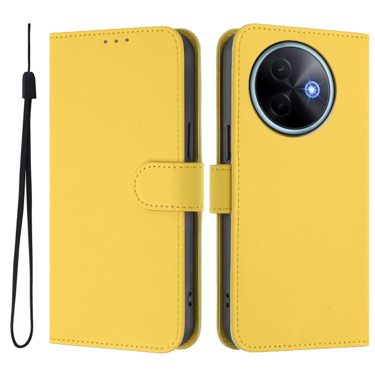 For vivo Y39 5G Global Skin Feel Solid Color Leather Phone Case with Lanyard