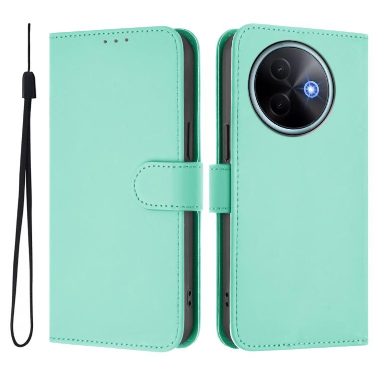For vivo Y39 5G Global Skin Feel Solid Color Leather Phone Case with Lanyard