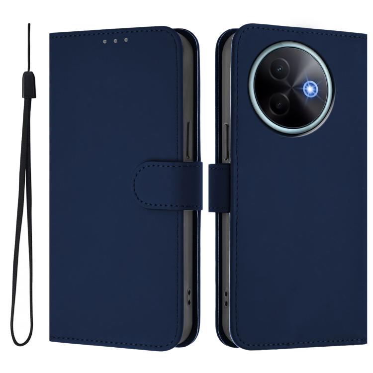 For vivo Y39 5G Global Skin Feel Solid Color Leather Phone Case with Lanyard