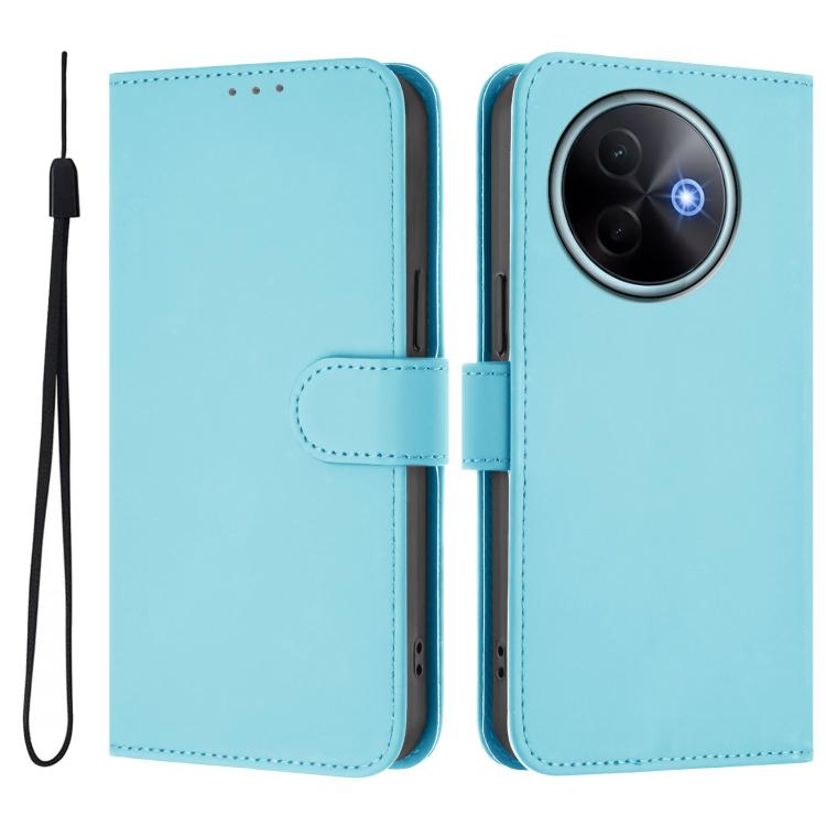 For vivo Y39 5G Global Skin Feel Solid Color Leather Phone Case with Lanyard