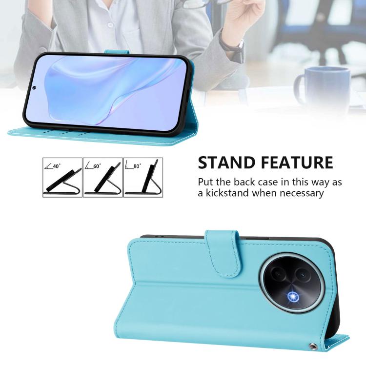 For vivo Y39 5G Global Skin Feel Solid Color Leather Phone Case with Lanyard