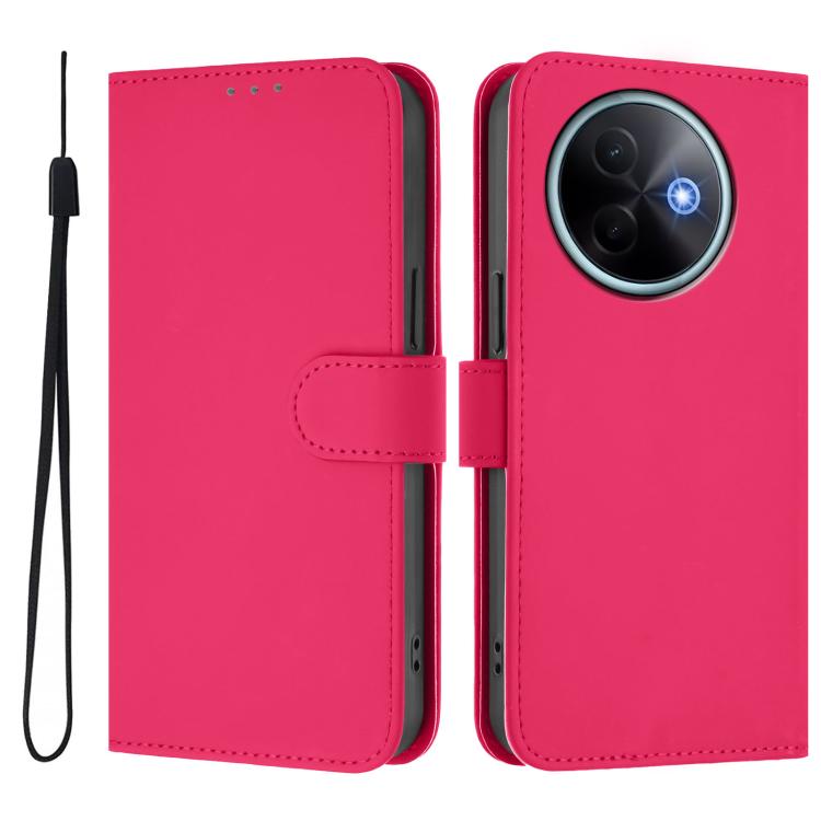 For vivo Y39 5G Global Skin Feel Solid Color Leather Phone Case with Lanyard