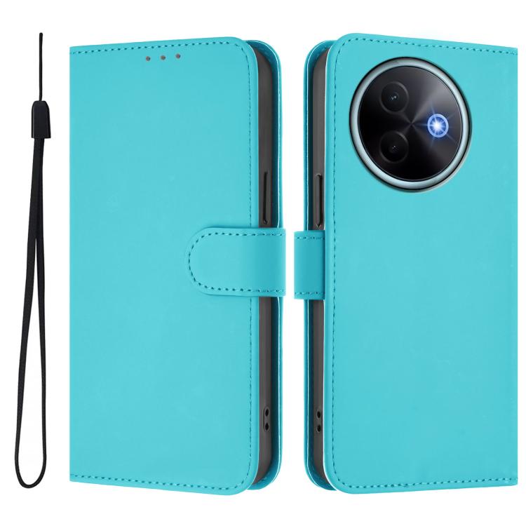 For vivo Y39 5G Global Skin Feel Solid Color Leather Phone Case with Lanyard