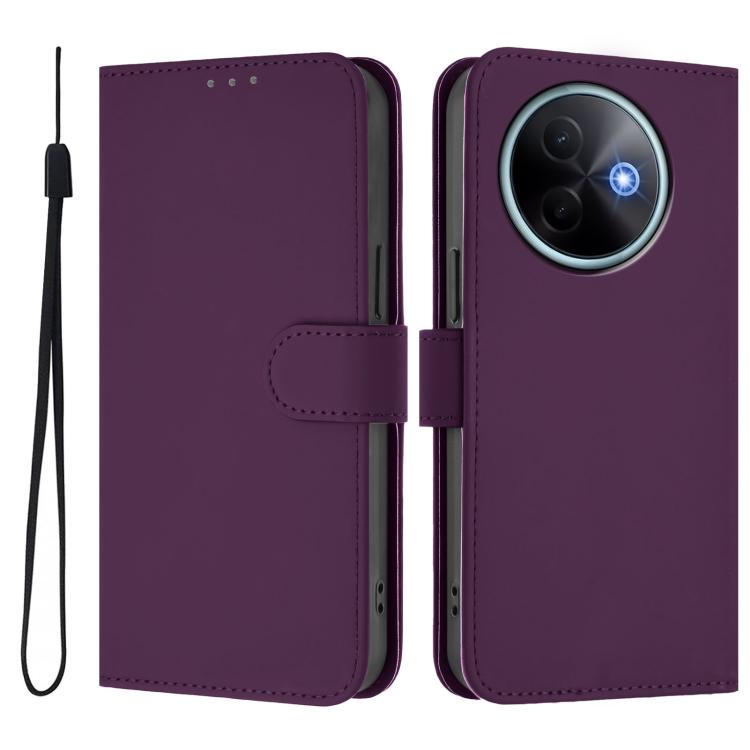 For vivo Y39 5G Global Skin Feel Solid Color Leather Phone Case with Lanyard