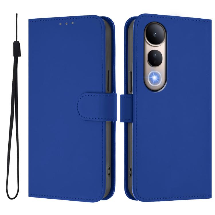 For vivo V50 Lite 5G Skin Feel Solid Color Leather Phone Case with Lanyard