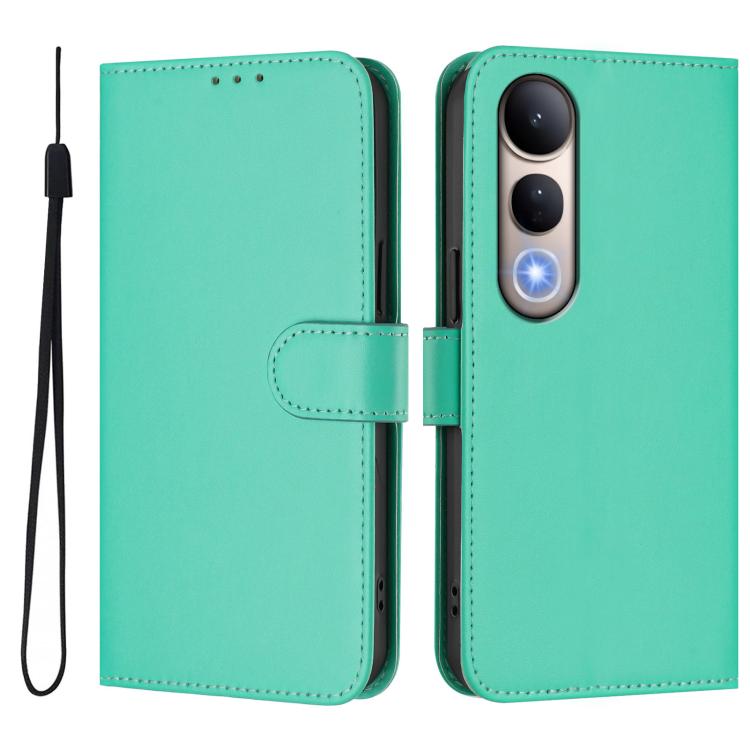 For vivo V50 Lite 5G Skin Feel Solid Color Leather Phone Case with Lanyard