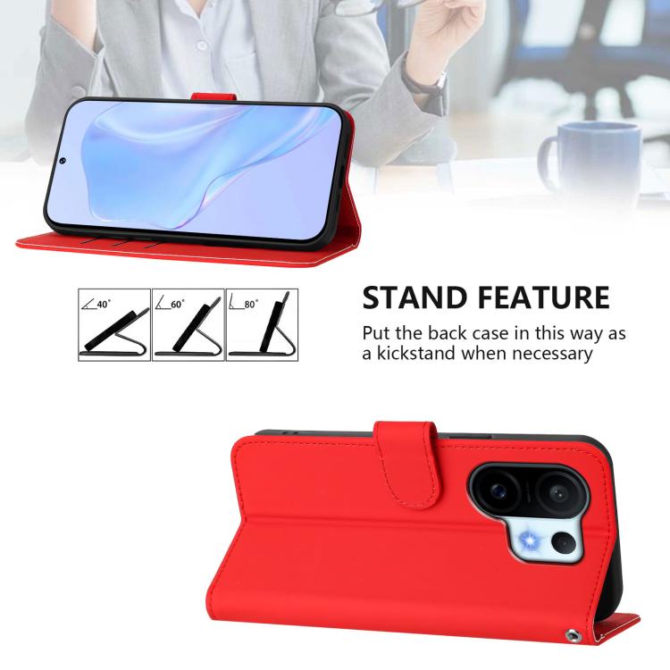For vivo S30 Pro mini Skin Feel Solid Color Leather Phone Case with Lanyard