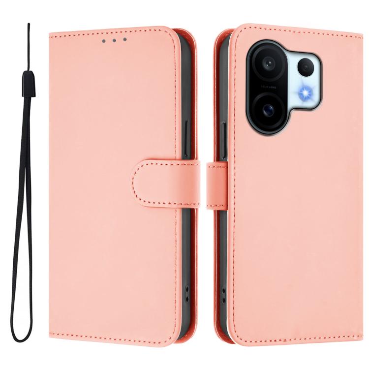 For vivo S30 Pro mini Skin Feel Solid Color Leather Phone Case with Lanyard