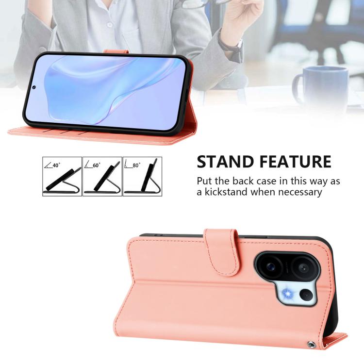 For vivo S30 Pro mini Skin Feel Solid Color Leather Phone Case with Lanyard