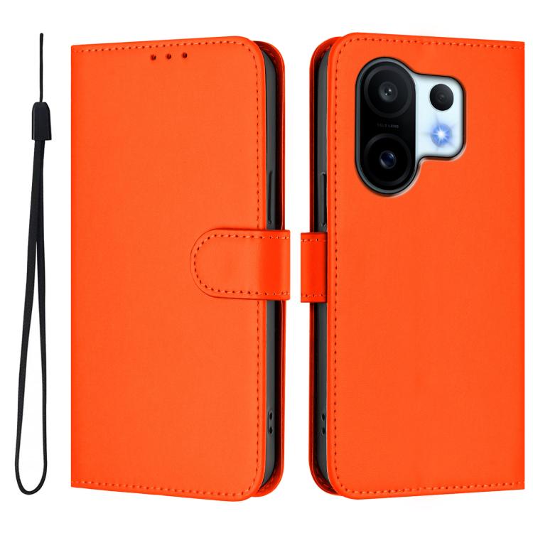 For vivo S30 Pro mini Skin Feel Solid Color Leather Phone Case with Lanyard