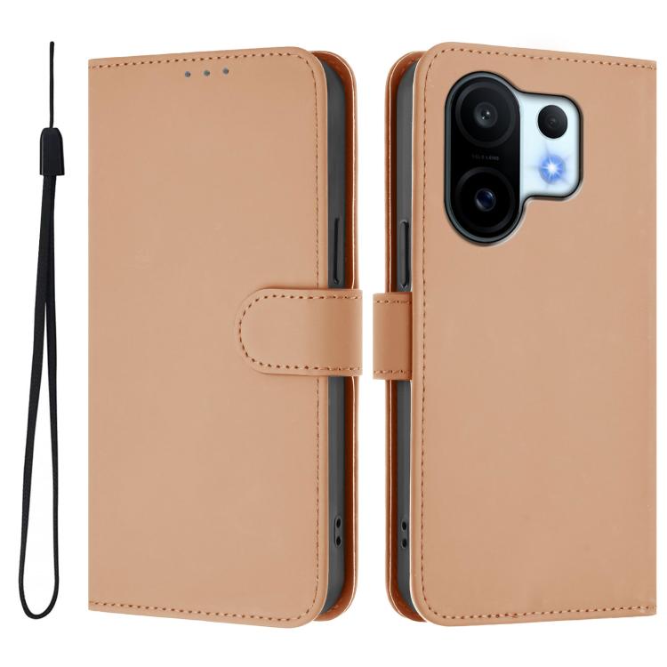 For vivo S30 Pro mini Skin Feel Solid Color Leather Phone Case with Lanyard