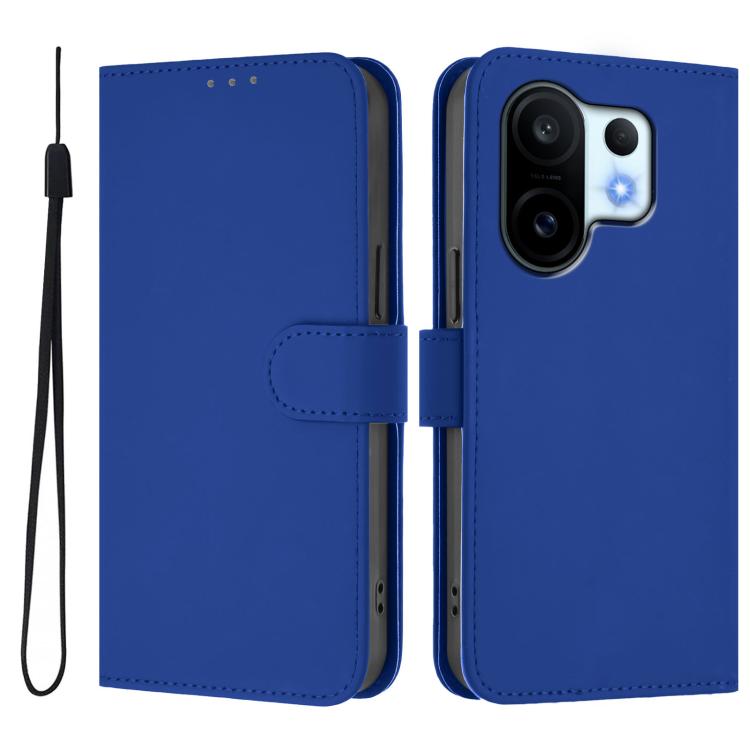 For vivo S30 Pro mini Skin Feel Solid Color Leather Phone Case with Lanyard