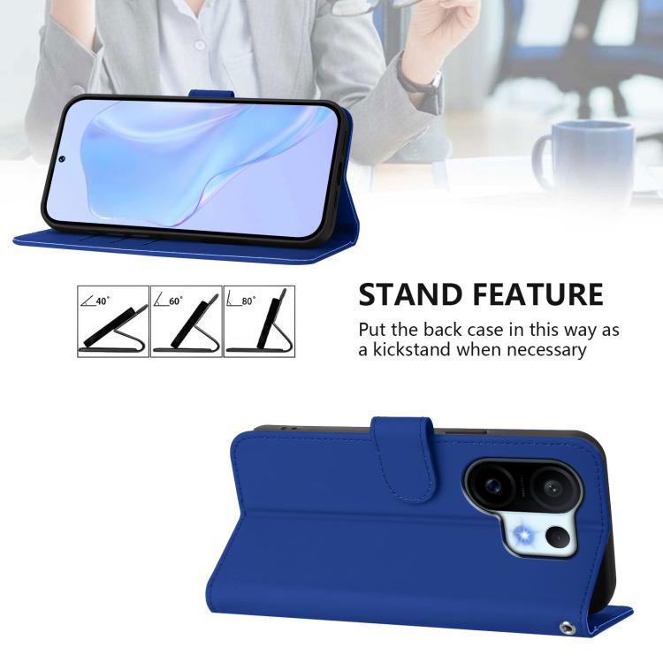 For vivo S30 Pro mini Skin Feel Solid Color Leather Phone Case with Lanyard