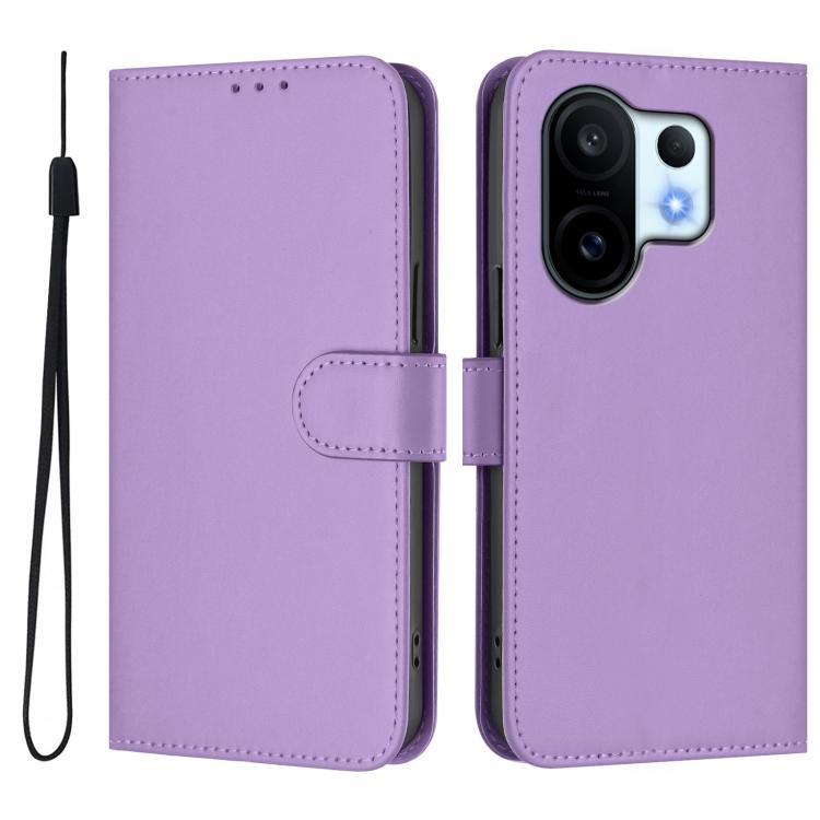 For vivo S30 Pro mini Skin Feel Solid Color Leather Phone Case with Lanyard