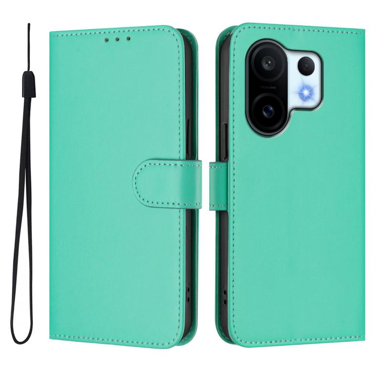 For vivo S30 Pro mini Skin Feel Solid Color Leather Phone Case with Lanyard