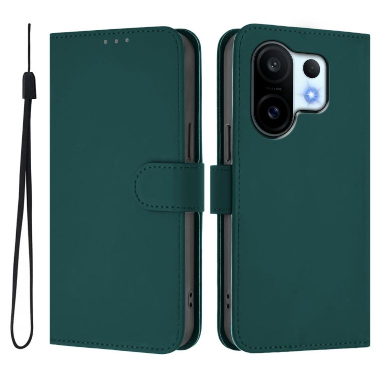 For vivo S30 Pro mini Skin Feel Solid Color Leather Phone Case with Lanyard