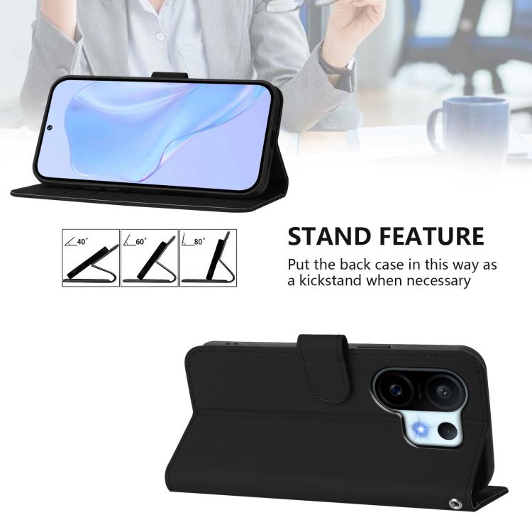 For vivo S30 Pro mini Skin Feel Solid Color Leather Phone Case with Lanyard