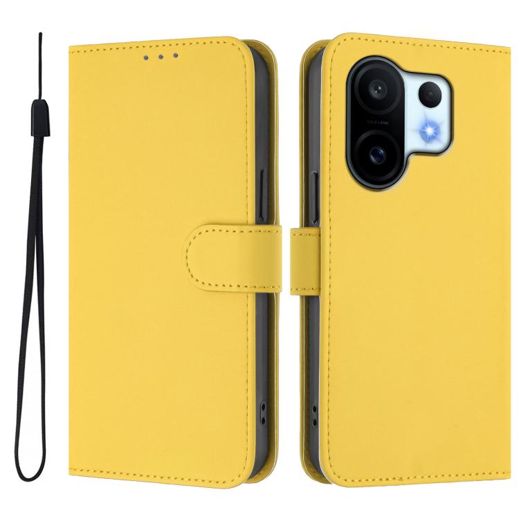For vivo S30 Pro mini Skin Feel Solid Color Leather Phone Case with Lanyard