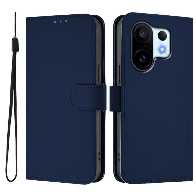 For vivo S30 Pro mini Skin Feel Solid Color Leather Phone Case with Lanyard