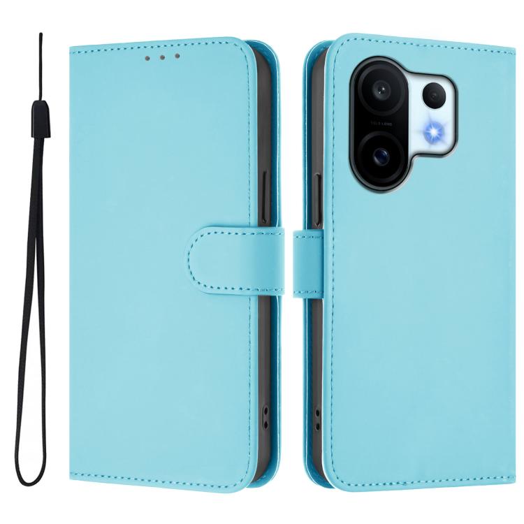 For vivo S30 Pro mini Skin Feel Solid Color Leather Phone Case with Lanyard