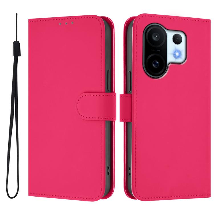 For vivo S30 Pro mini Skin Feel Solid Color Leather Phone Case with Lanyard