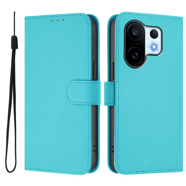 For vivo S30 Pro mini Skin Feel Solid Color Leather Phone Case with Lanyard