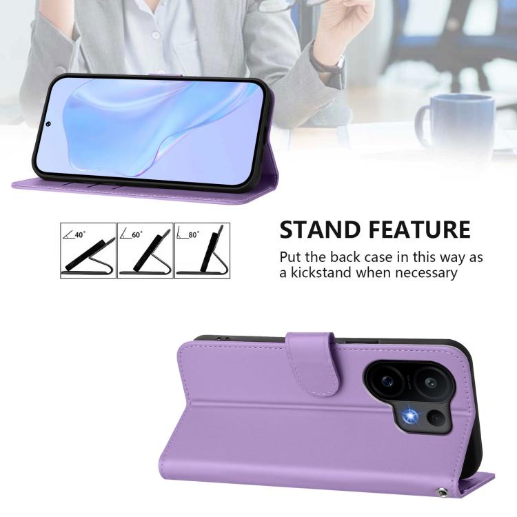 For vivo S30 Skin Feel Solid Color Leather Phone Case with Lanyard