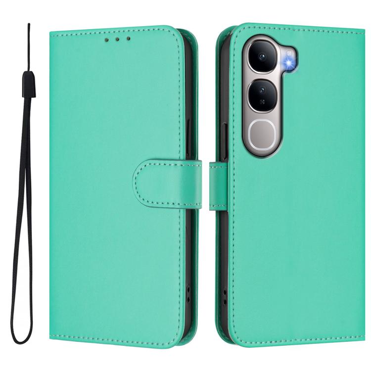 For vivo Y31 5G Global Skin Feel Solid Color Leather Phone Case with Lanyard