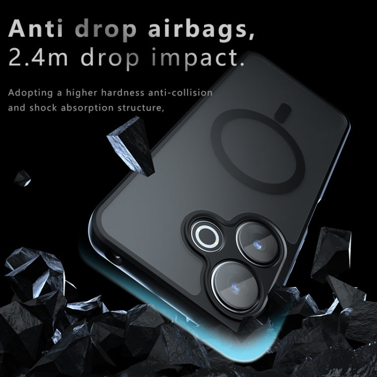 For Xiaomi Poco M6 4G Armor MagSafe PC Hybrid TPU Phone Case - Frosted Black