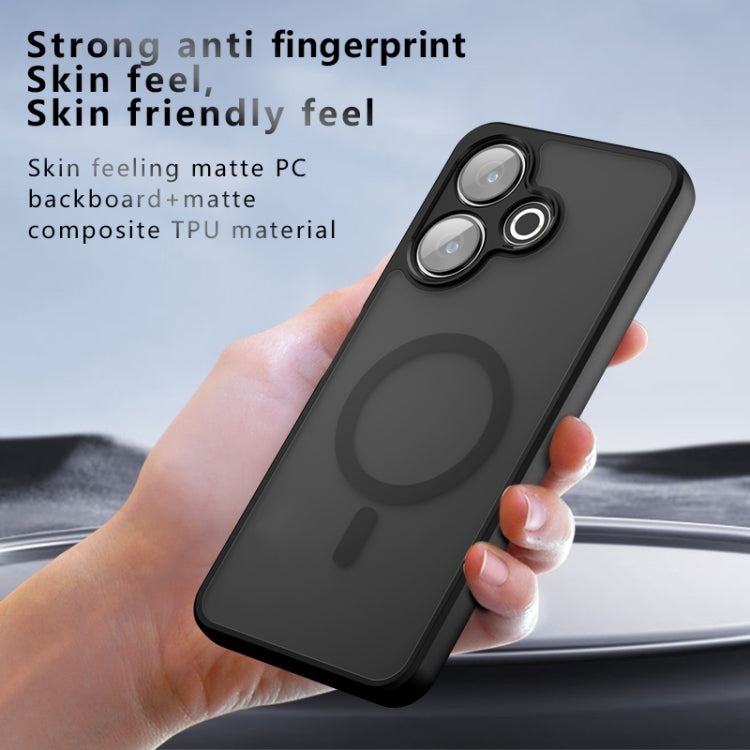 For Xiaomi Poco M6 4G Armor MagSafe PC Hybrid TPU Phone Case - Frosted Black
