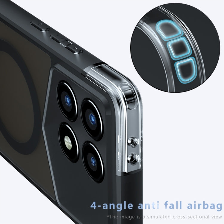 For Xiaomi Poco F6 Pro Armor MagSafe PC Hybrid TPU Phone Case - Frosted Black