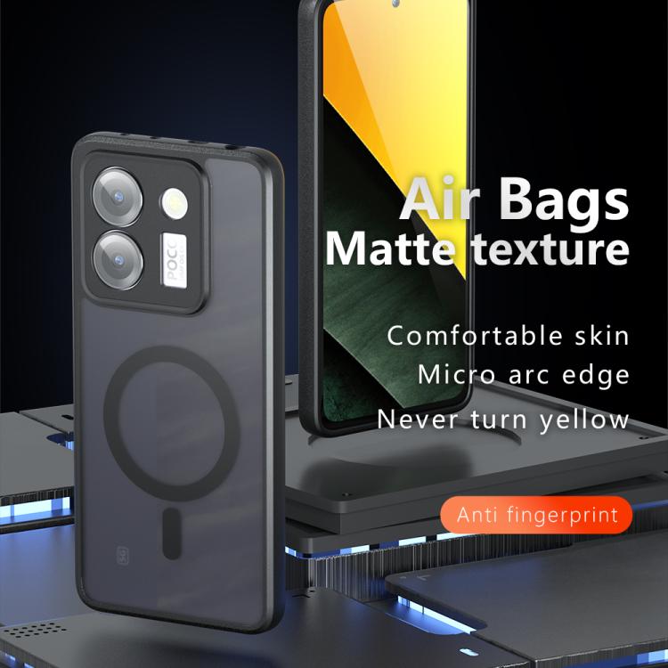 For Xiaomi Poco M7 Pro 5G Armor MagSafe PC Hybrid TPU Phone Case - Frosted Black