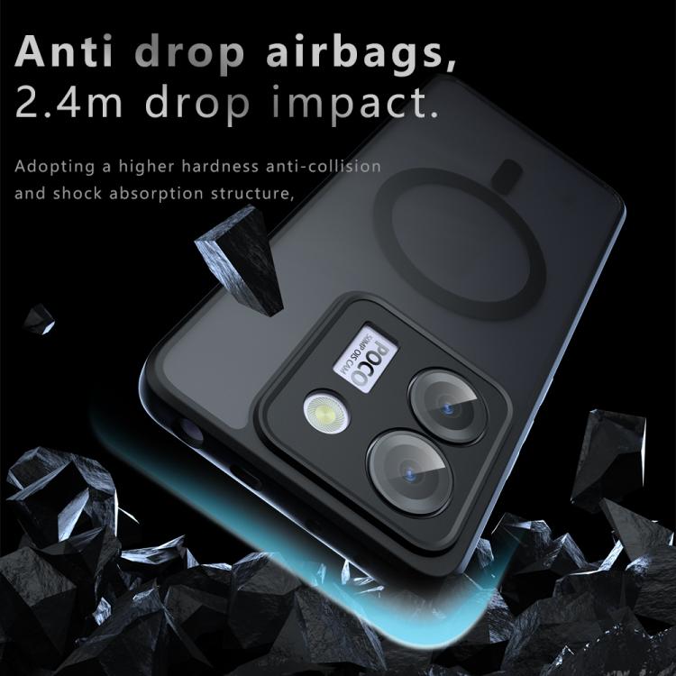For Xiaomi Poco M7 Pro 5G Armor MagSafe PC Hybrid TPU Phone Case - Frosted Black