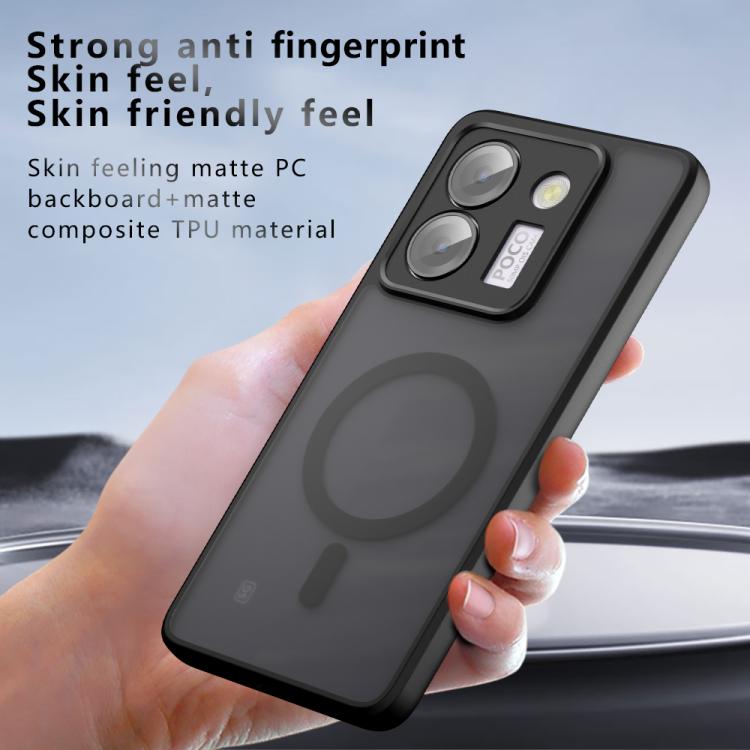 For Xiaomi Poco M7 Pro 5G Armor MagSafe PC Hybrid TPU Phone Case - Frosted Black