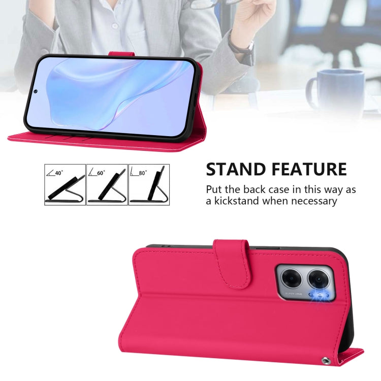 For Redmi 10 5G / Note 11E 5G Skin Feel Solid Color Leather Phone Case with Lanyard