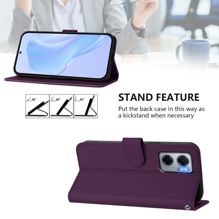 For Redmi 10 5G / Note 11E 5G Skin Feel Solid Color Leather Phone Case with Lanyard