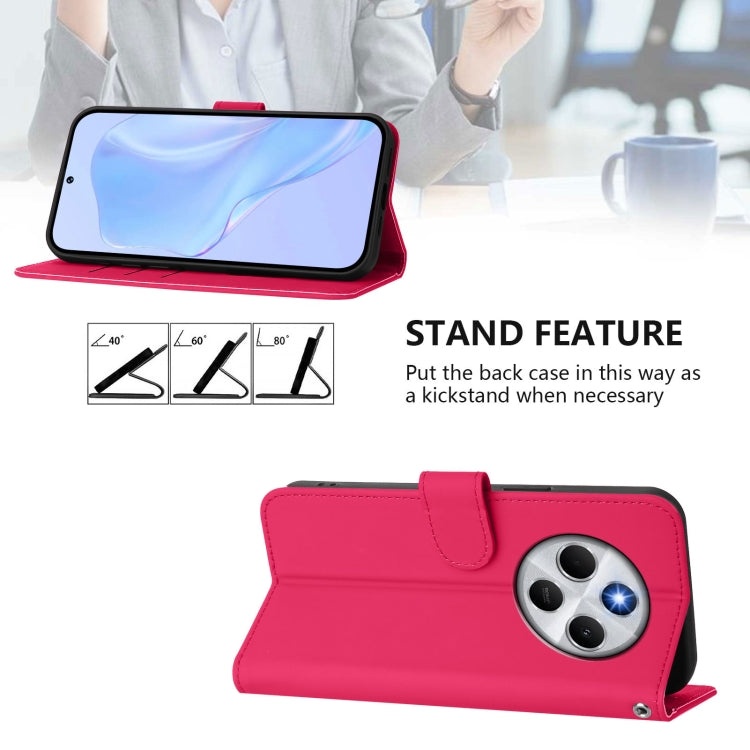 For Redmi 14C 4G Skin Feel Solid Color Leather Phone Case with Lanyard