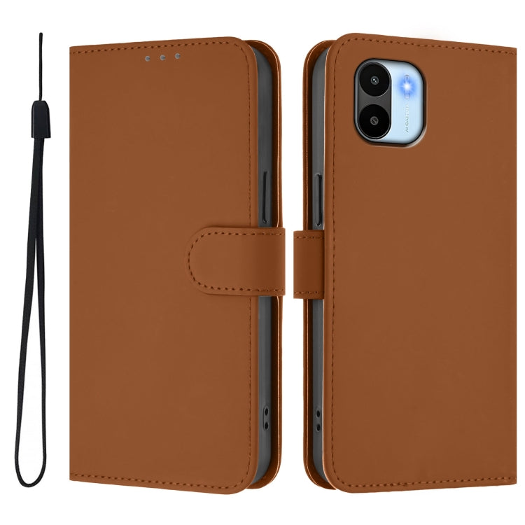 For Redmi A1 4G Global / A2 4G Skin Feel Solid Color Leather Phone Case with Lanyard