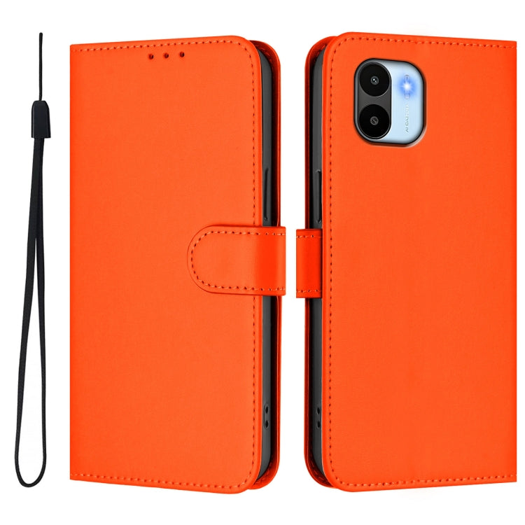For Redmi A1 4G Global / A2 4G Skin Feel Solid Color Leather Phone Case with Lanyard