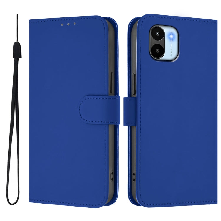 For Redmi A1 4G Global / A2 4G Skin Feel Solid Color Leather Phone Case with Lanyard