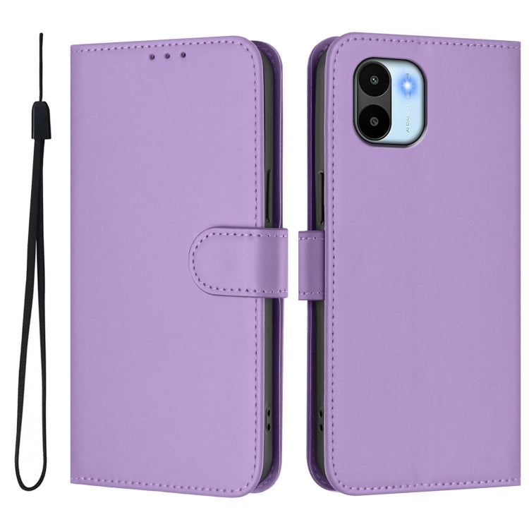 For Redmi A1 4G Global / A2 4G Skin Feel Solid Color Leather Phone Case with Lanyard