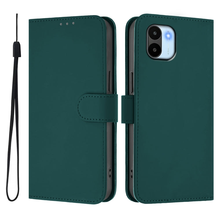 For Redmi A1 4G Global / A2 4G Skin Feel Solid Color Leather Phone Case with Lanyard