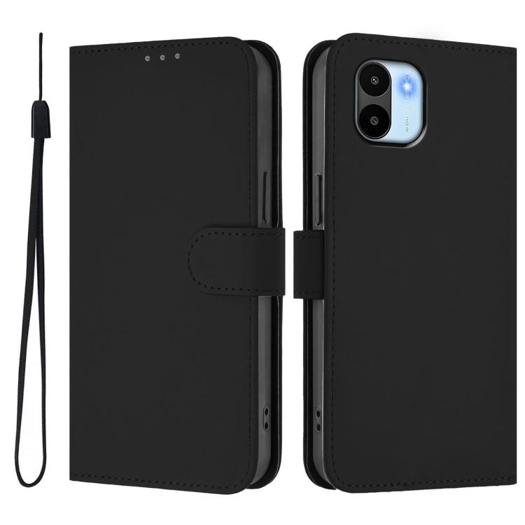 For Redmi A1 4G Global / A2 4G Skin Feel Solid Color Leather Phone Case with Lanyard